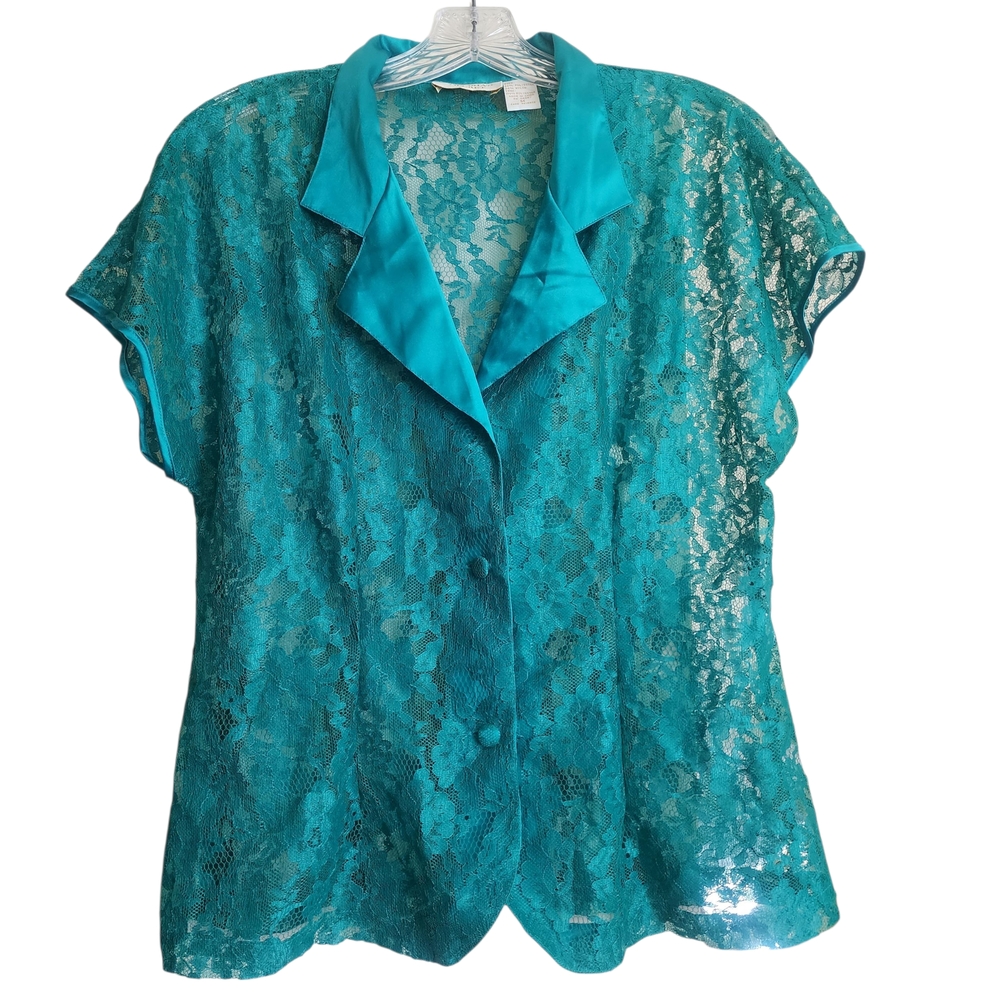 Victoria's Secret Turquoise Lace Blouse